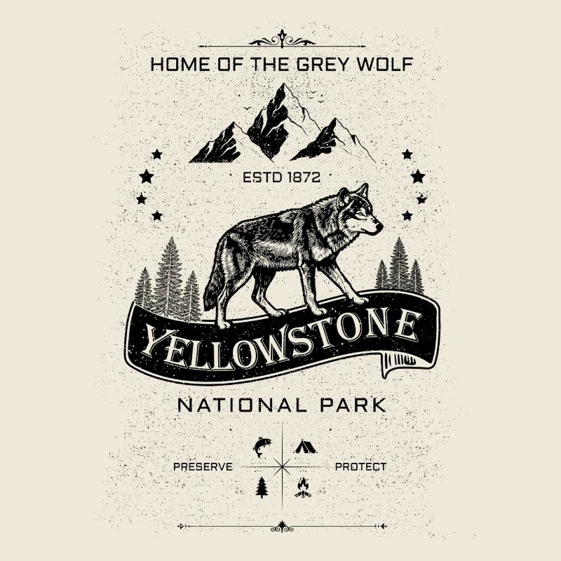 Domicile du parc national de Yellowstone de Grey Wolf