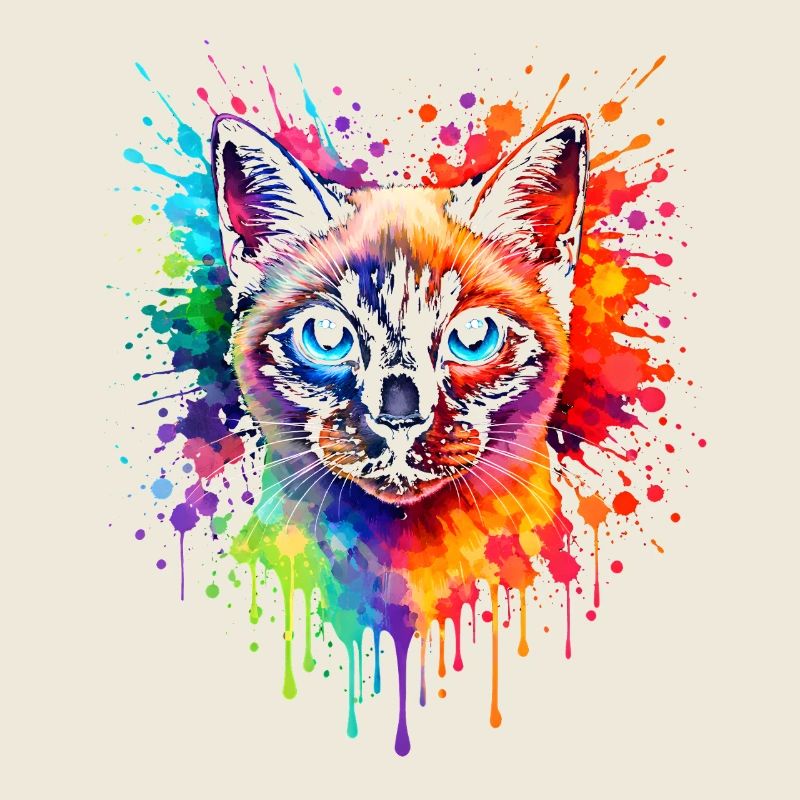 Néon du chat siamois | Art du chat Pop Art