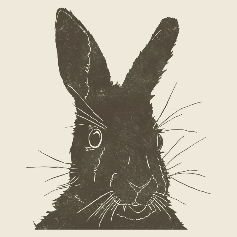Silhouette de lapin Couleurs de la Terre