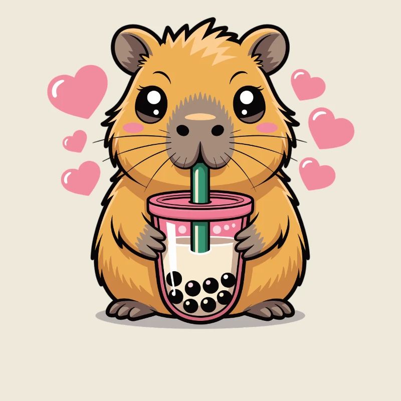 Capybara Bubble Tea Shirt Boba Tee Tier