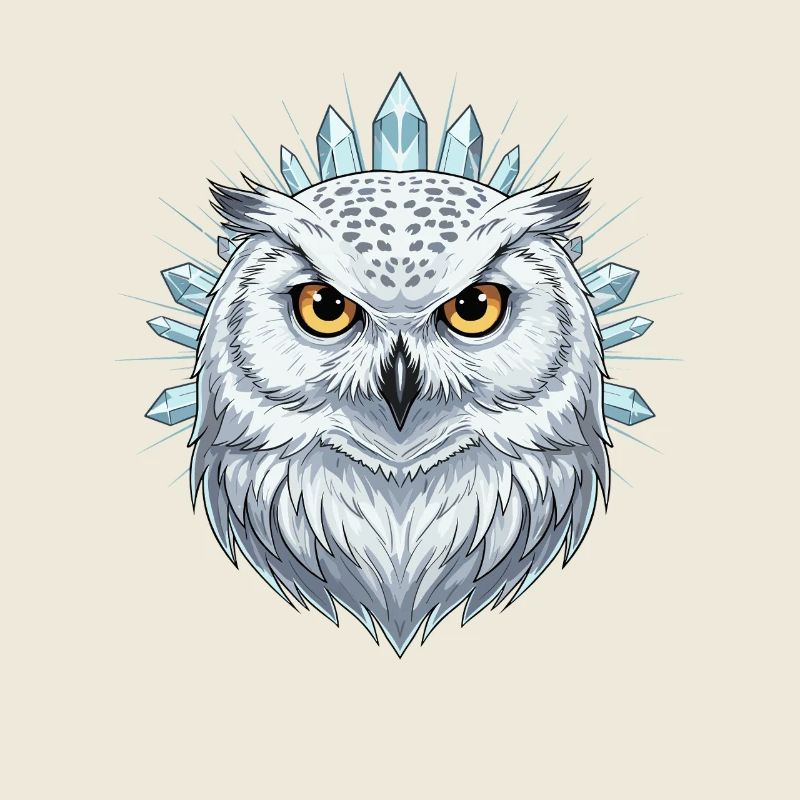 Eiskristall Eulenportrait
