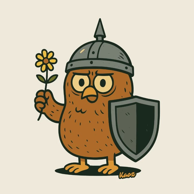 Rittereule mit Blume