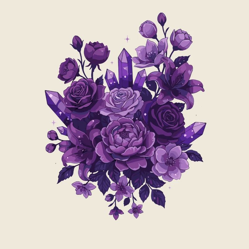 Violette Kristallblumenstrauß