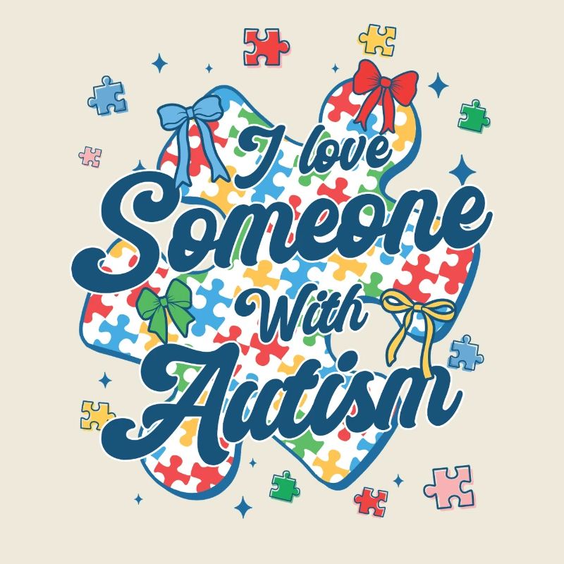 Checkered I Love Someone With Autism