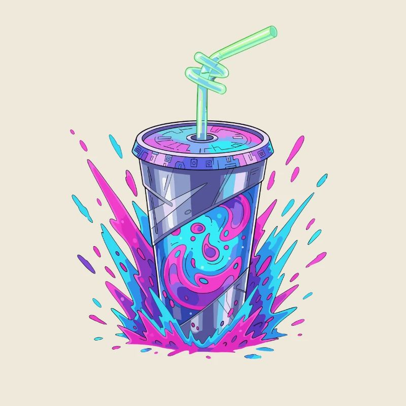 Neon-Swirler Becher Splash