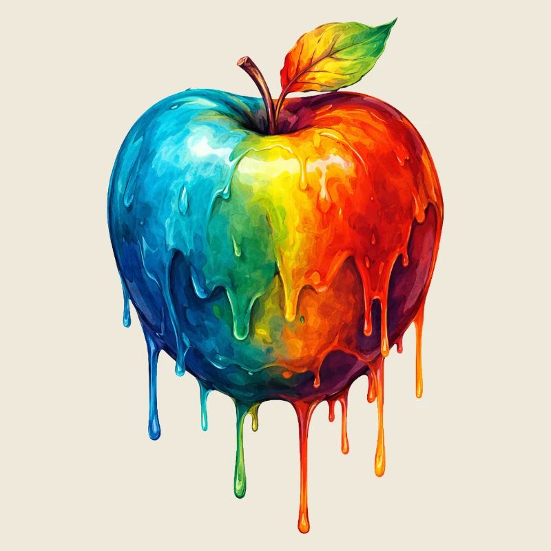 Apfel mit buntem Farbverlauf