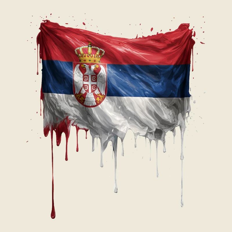 Graffiti sur la chute du drapeau serbe