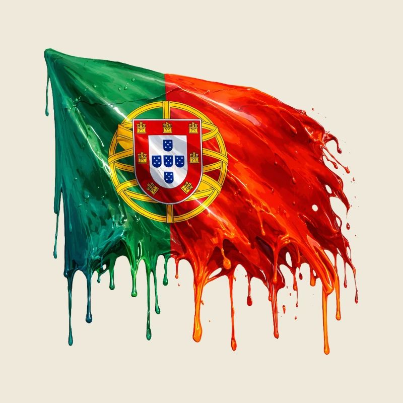 Portugal Flagge Farbenspritzer