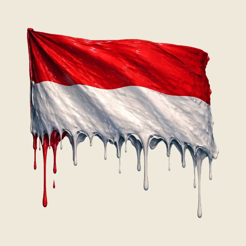 Indonesia Flag Drop Art