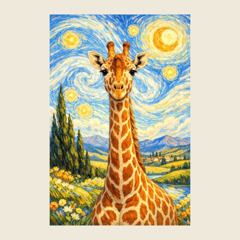 Girafe de style Nuit étoilée