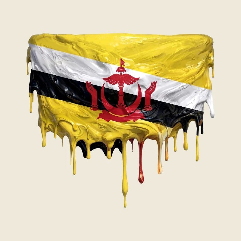 Brunei Flags Drop Art