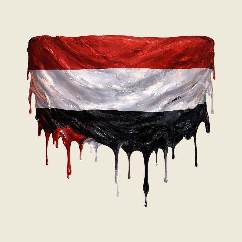 Drapeau yéménite coloré