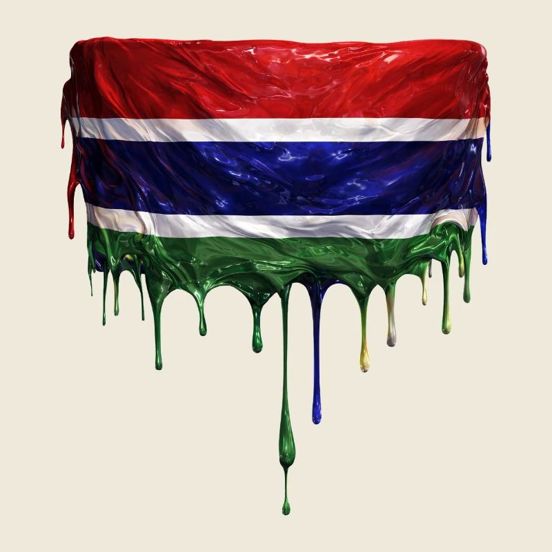 Drapeau de la Gambie dans l’art de la goutte