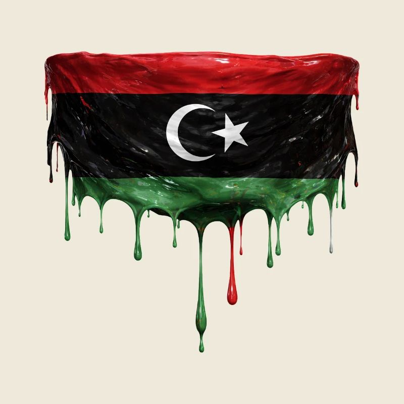 Libyen Flag Tropfen Design