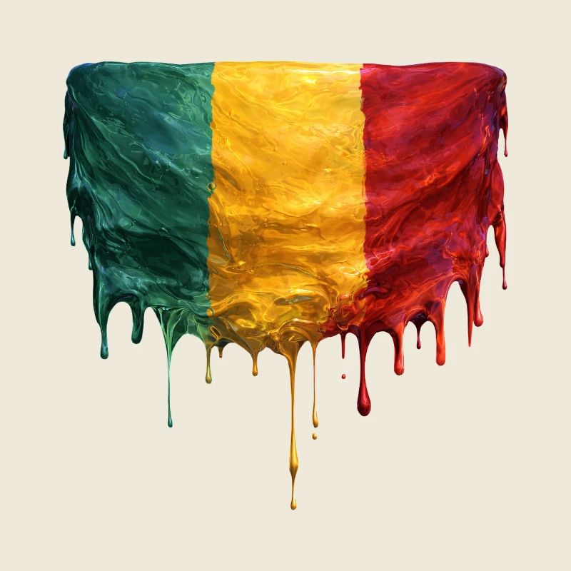 Mali Flag in Drop Art