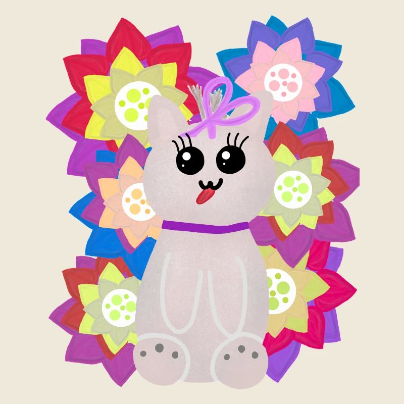 Salutations florales de chat drôles Enfant Chat Espiègle