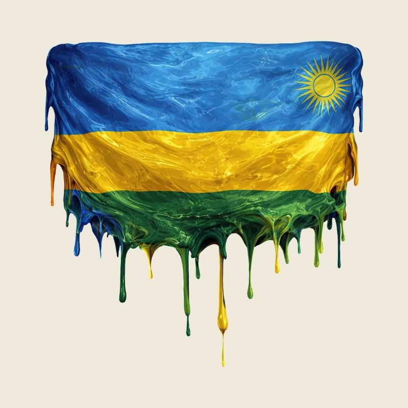 Tropfenkunst: Rwanda Flagge