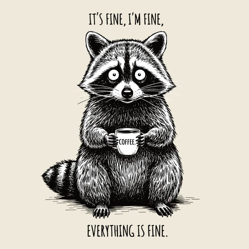 Its Fine Im Fine Kaffee Waschbär Humor