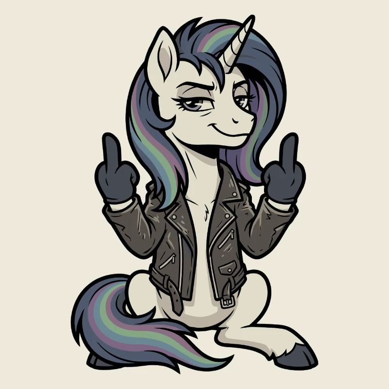 Unicorn Middle Finger Leather Jacket