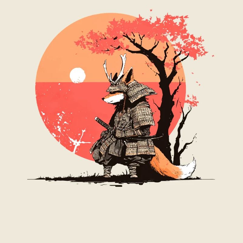 Samurai-Fuchs bei Sonnenuntergang