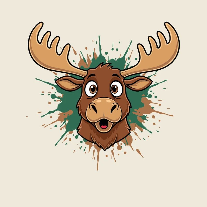 Elch Kopf Farbsplash