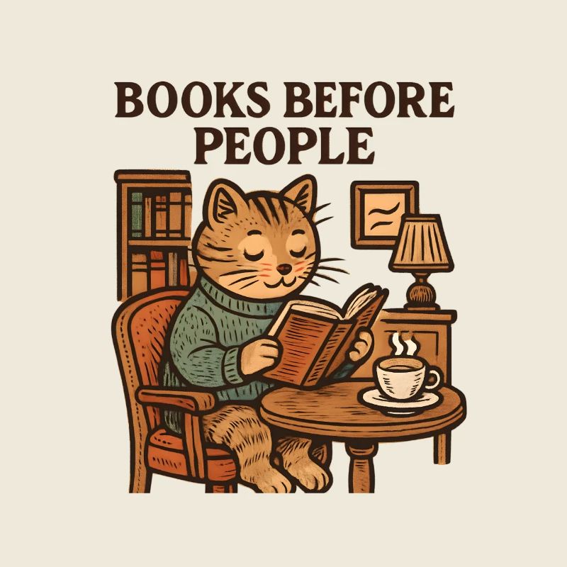 Livres devant les gens – lecture de chat