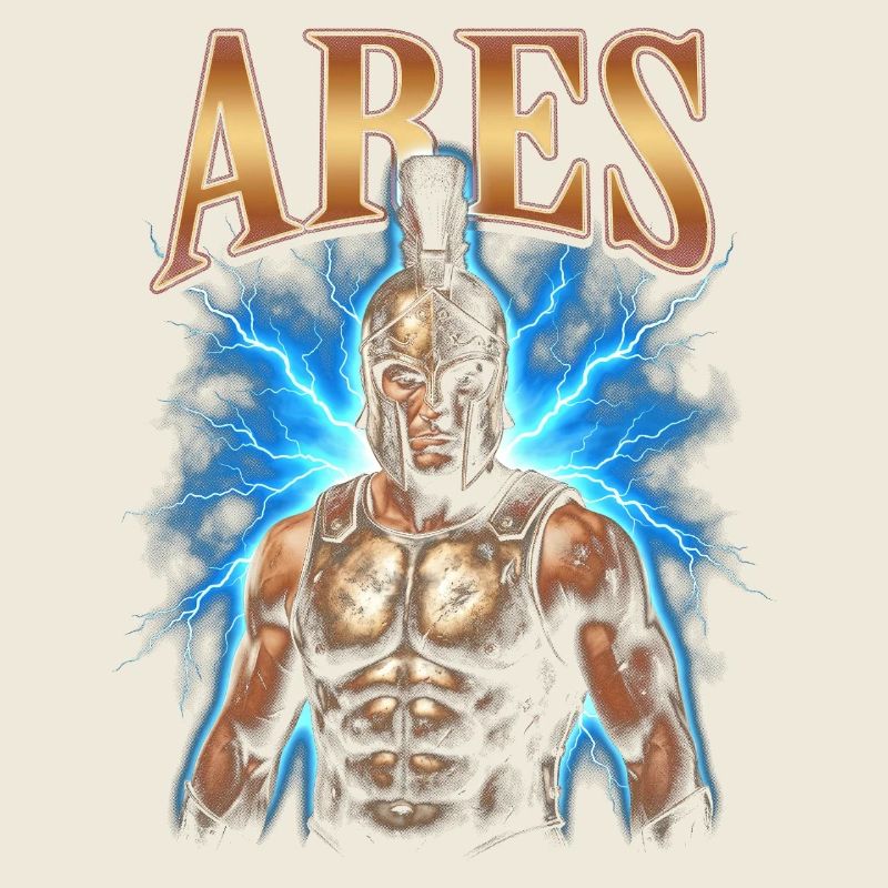 Ares Krieger mit Blitz