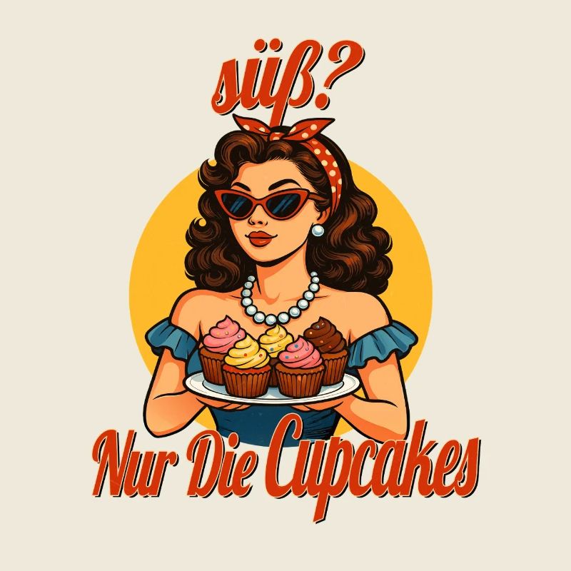 Süß nur die Cupcakes lustiger Spruch Pin Up