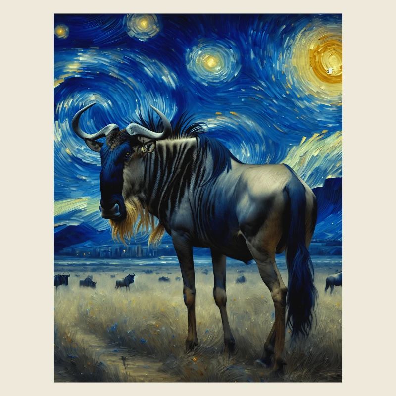Wildebeest Starry Night