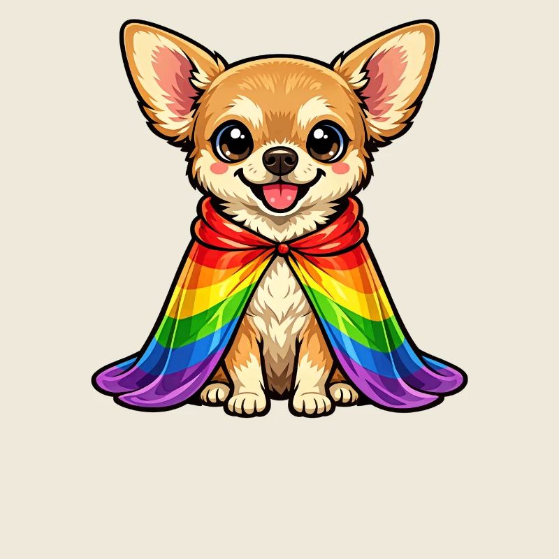 Chihuahua Pride Dog Rainbow Cloak LGBTQ