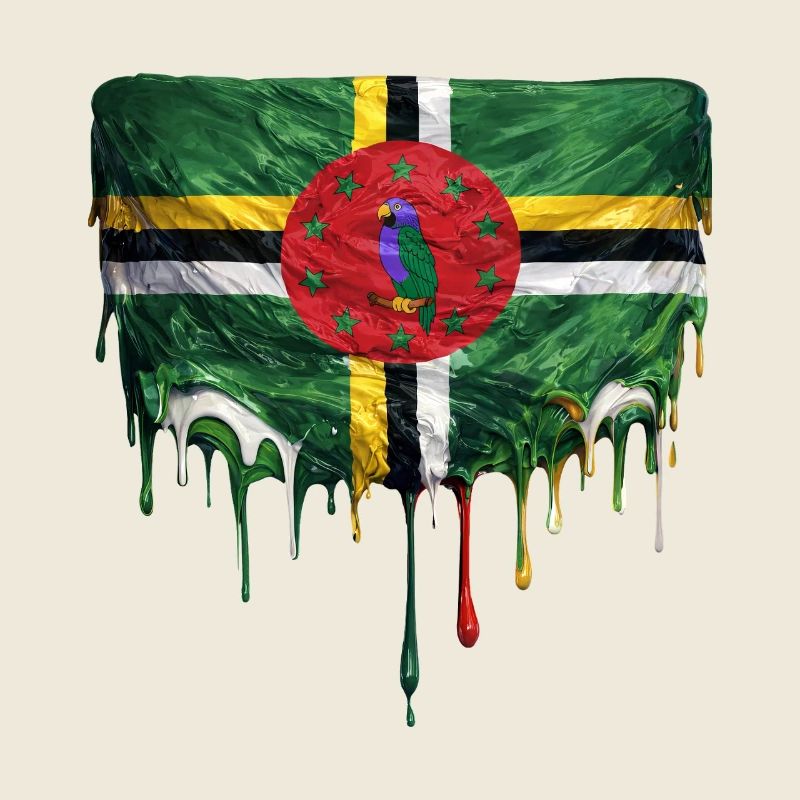 Dominica Flag Drop Art