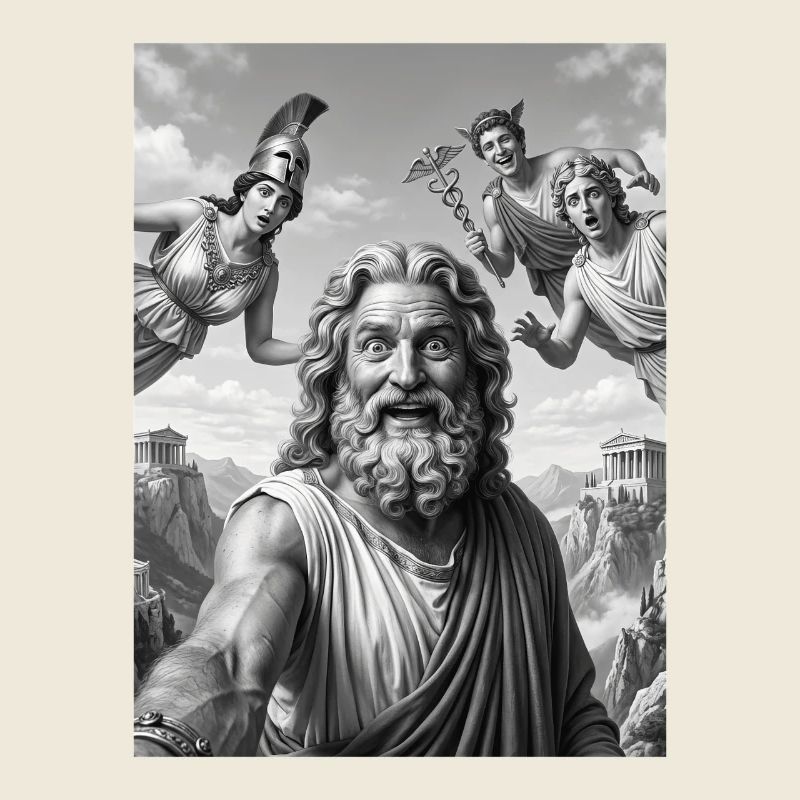 Zeus Selfie mit den Göttern