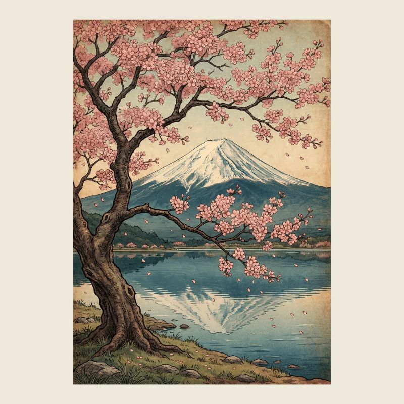 Kirschblüten am Mount Fuji