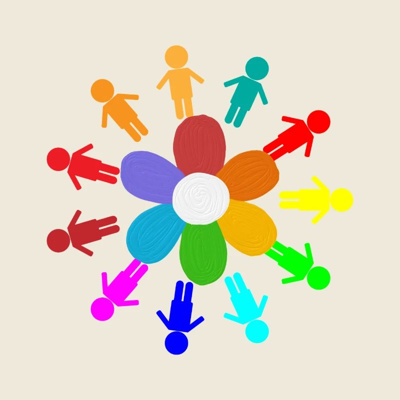 Regenbogenkreis-Blumen-Einheit
