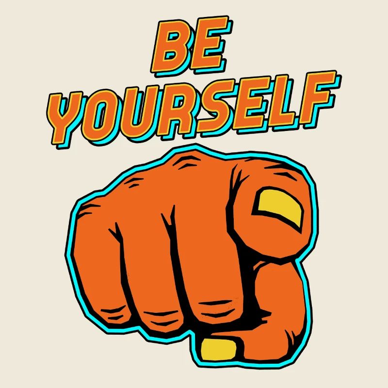 Be Yourself Pointing Hand Pop Art Quote