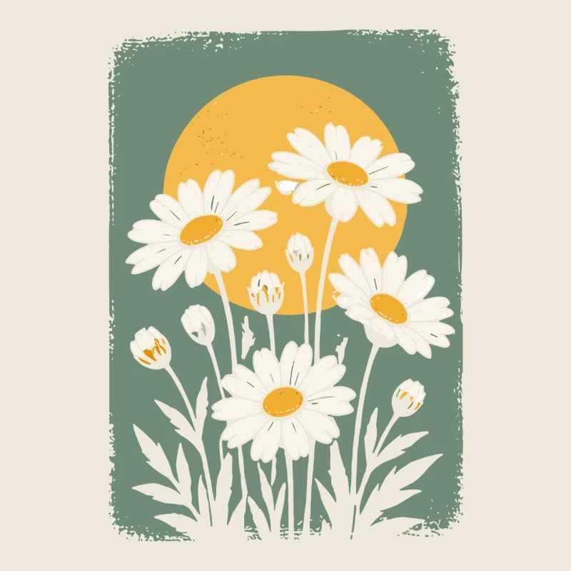 Gänseblümchen im Sonnenkreis
