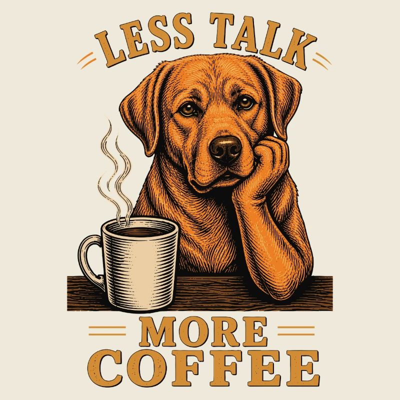 Less Talk More Coffee Labrador Kaffee Shirt