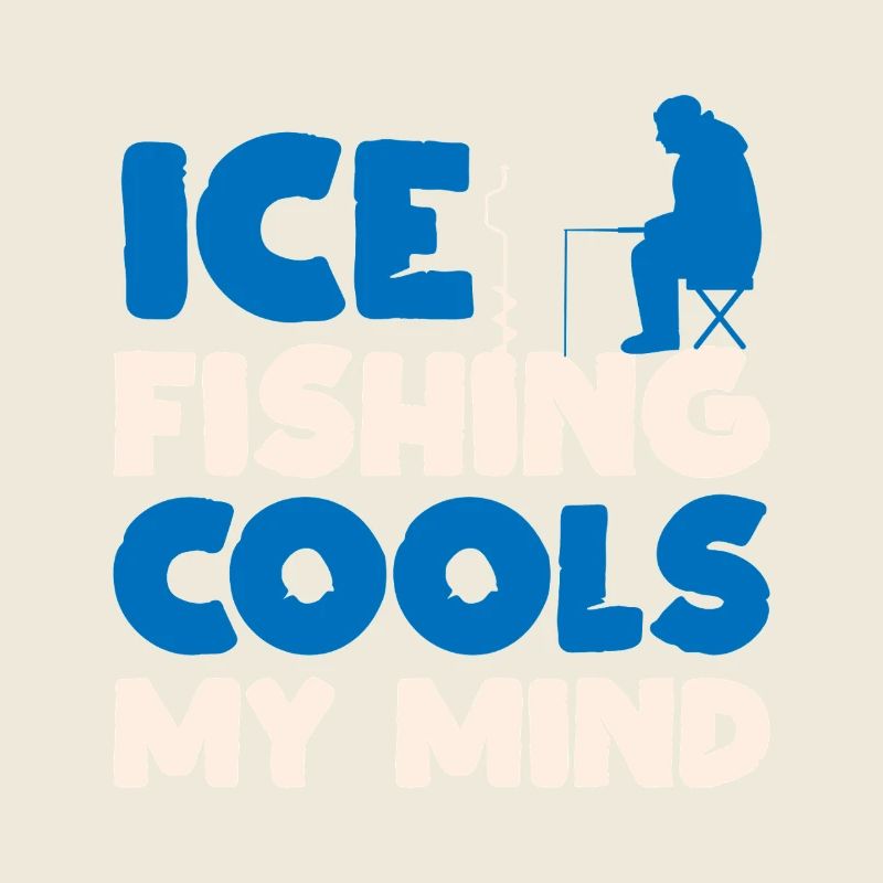 Winter Angling Cools My Mind Frozen Lake Art