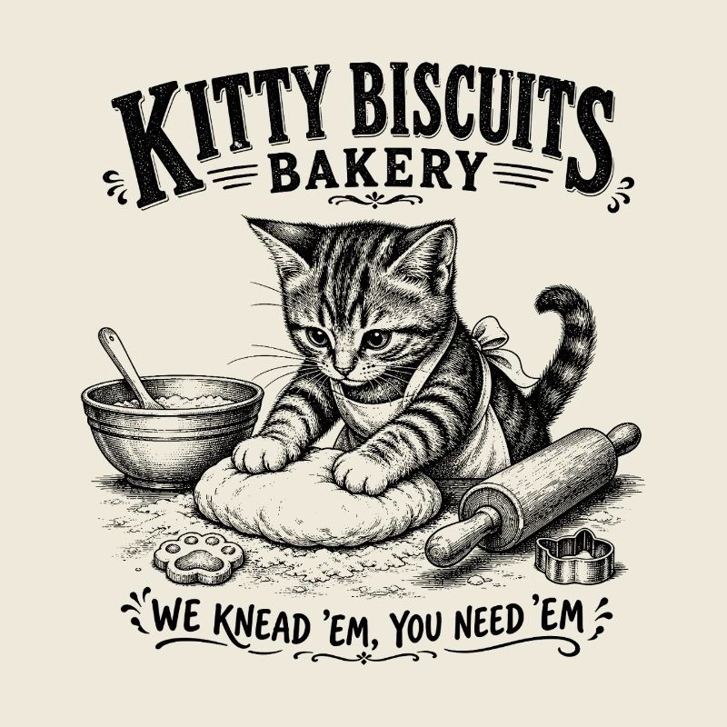 Kitty Biscuits Bäckerei Katzenbacken Retro Vintage