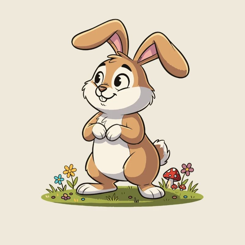 Un lapin de printemps dans la prairie