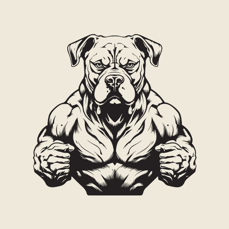 Muscles de bête canine