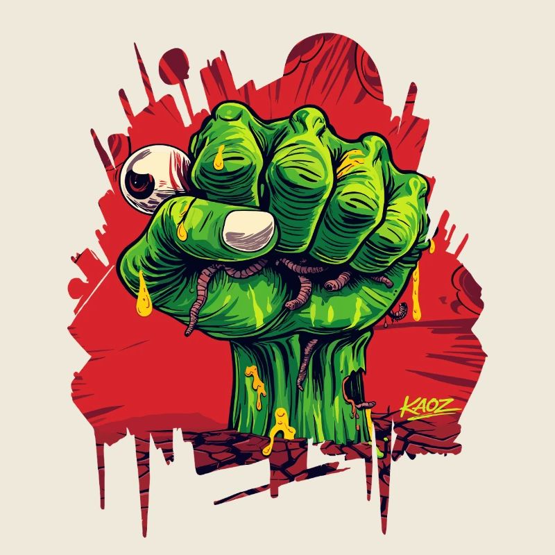 Zombie-Faust-Graffiti-T-Shirt