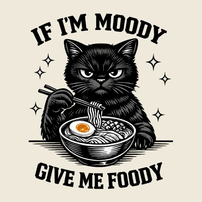 Atmospheric Cat Ramen Illustration Hungry