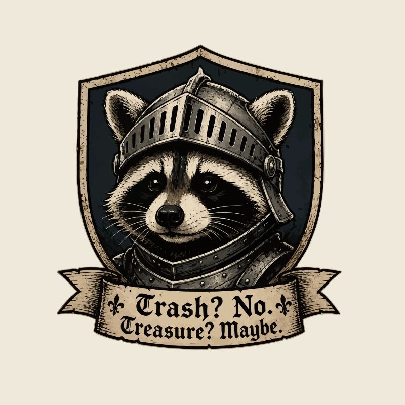 Knight Raccoon Shield Design