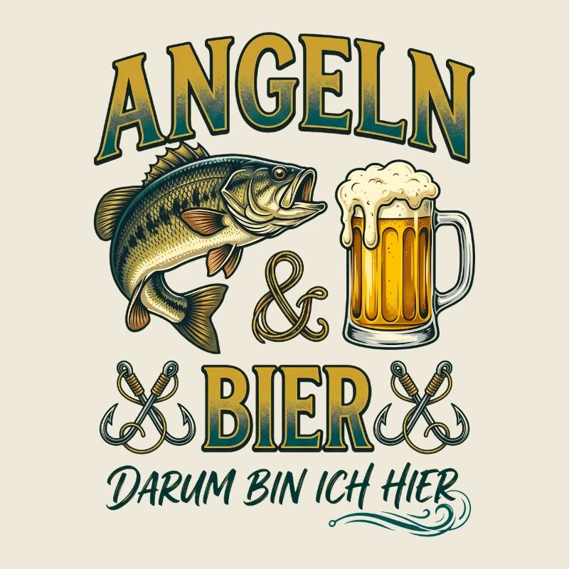 Angeln und Bier Darum Bin Ich Hier Barsch