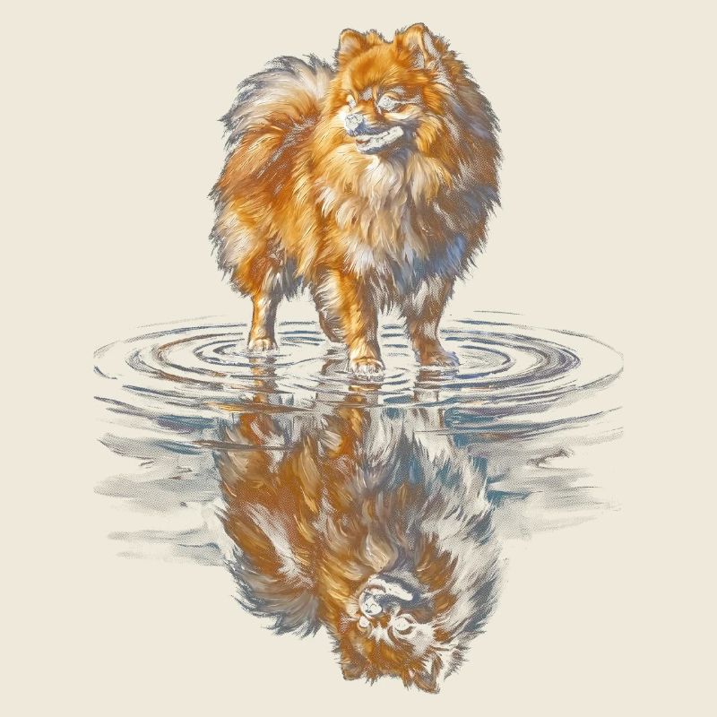 Pomeranian Water Reflection