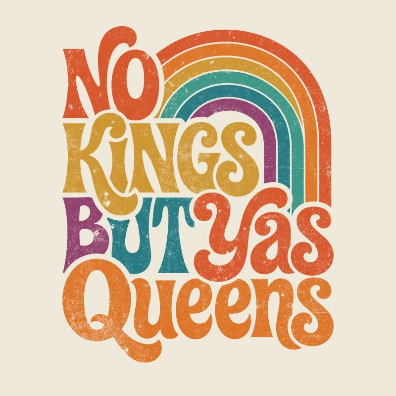 Pas de rois sauf Queens Retro Rainbow