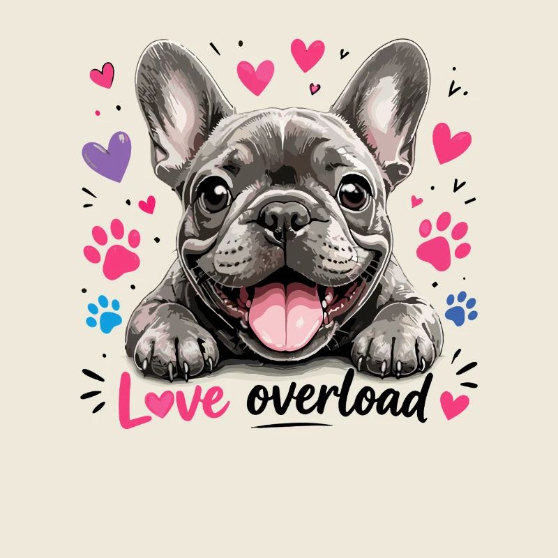 Cœurs de bouledogue français Love Overload