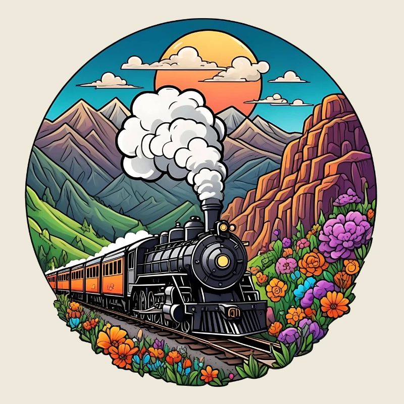 Nostalgischer Eisenbahnzug qualmender Lokomotive