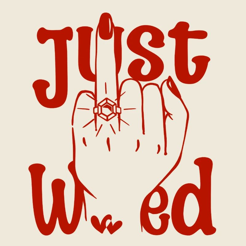 Just Married Bride Married Middle Finger Ring